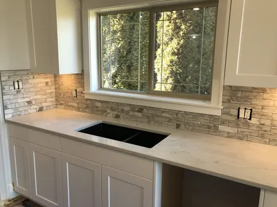 Real Stone Brick Pattern Backsplash 1