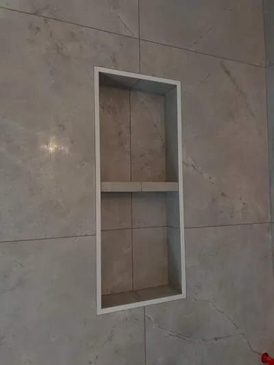 Custom Corner Shower w/ Niche Detail 2