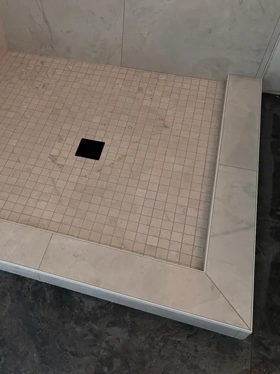 Custom Corner Shower w/ Niche Detail 4