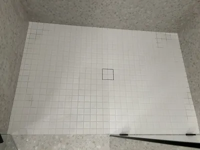Custom Curbless Large Format Shower w/ Shelf Detail 3