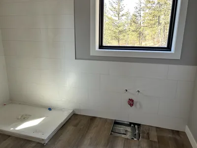 Canvas Texture Tile Shower Surround 1