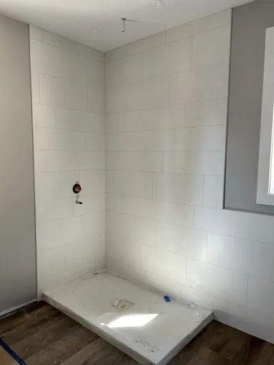 Canvas Texture Tile Shower Surround 2