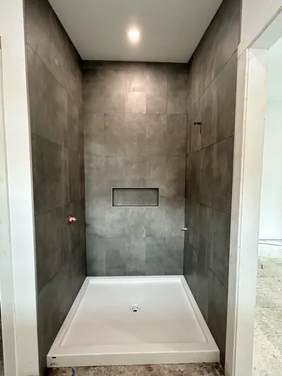 Cementitious Grey Shower/Tub Wall Tile 6
