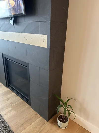 Black Mitred Fireplace Surround 2