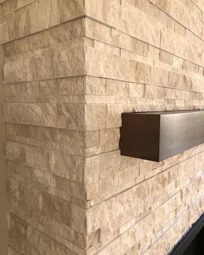 Floor to Ceiling Stone Fireplace Install 2