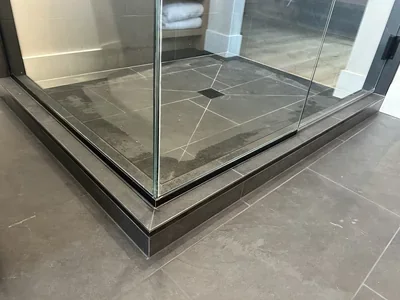 Black custom tile shower Installation