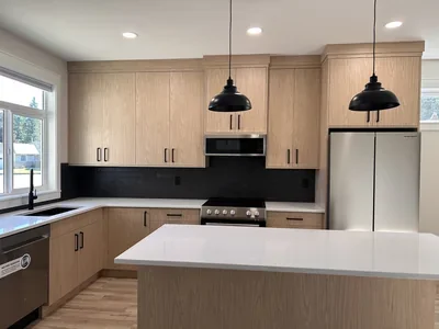 Black tile backsplash Installation
